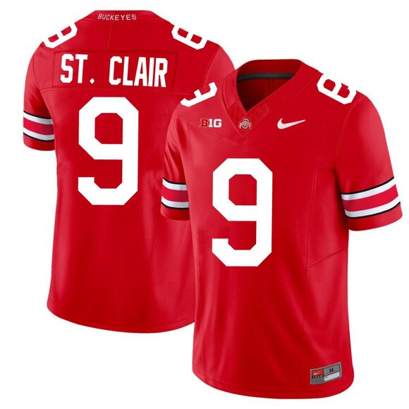 Mens Kids Youths Tavien St. Clair Red Vapor Stitched Jersey